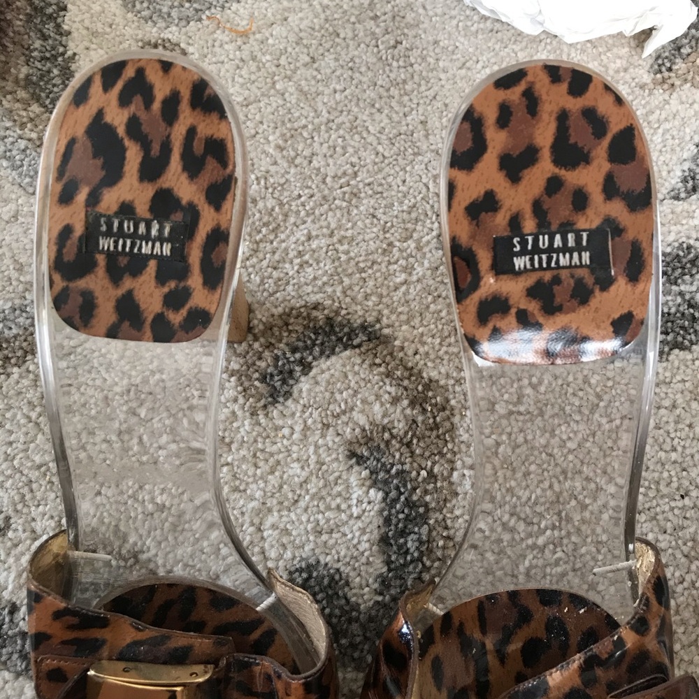 Stuart Weitzman Leopard Print Slides Size 9.5 - image 7